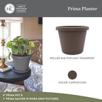 The HC Companies Prima Round Plastic Plant Pot w/Rolled Rim - Lightweight & UV Resistant Flower Pot for Herbs & More - Outdoor & Indoor Plant Pots w/Drainage (20 inch, Cappuccino, Pack of 1) - Image 2