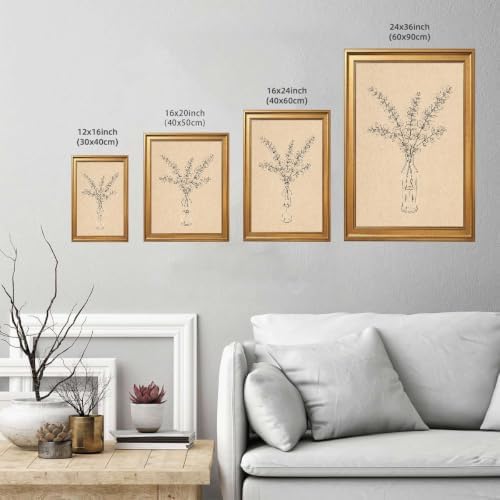 Gold Vintage Framed Botanical Eucalyptus Wall Art Print - Image 3