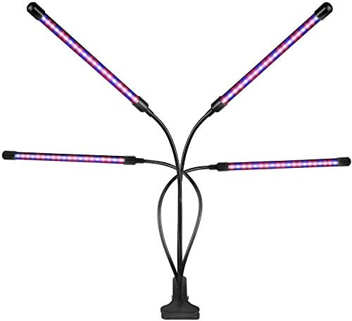 Grow Light, 80W Tri Head Timing 80 LED 9 Dimmable Levels Plant Grow Lights for Indoor Plants with Red Blue Spectrum, Adjustable Gooseneck, 3 9 12H Timer, 3 Switch Modes by EZORKAS