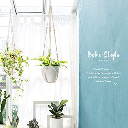 Mkono Plant Propagation Tubes and 43 Inch Macrame Plant Hanger Large for up to 12 Inch Pot Extra Long - Image 6