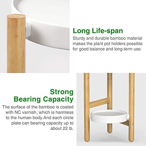3 Tier Plant Stand Indoor, Tall Bamboo Corner Shelf for Multiple Plants - Image 3