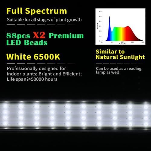 Standing LED Grow Light，Adjustable Dual Head T12 Bar Plant Light, White 6500K Full Spectrum Plant Grow Lamp on Stand for Indoor Plants Seed Starting, Seedlings, Veg, Flower - Image 2