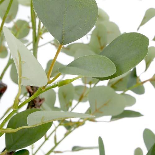 Artificial Tree in Geometric Spiral Pattern Planter, Fake Eucalyptus Silk Tree for Indoor and Outdoor Home Decoration - 66" Overall Tall (Plant Pot Plus Tree) - Image 4