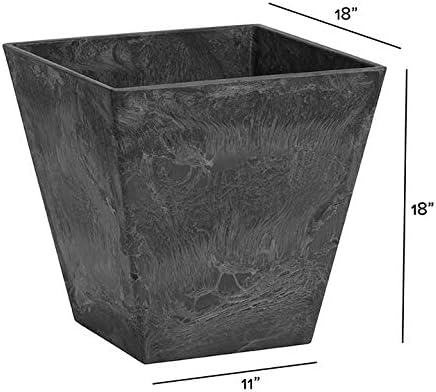Novelty 35188 Square Ella Planter, Black, 18-Inch - Image 4