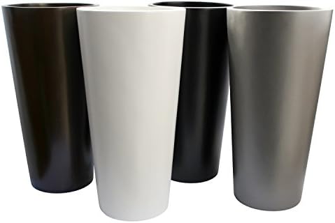 Sonoma Tall Round Cylinder Fiberglass Planter, Grey, 13 Inch - Image 2