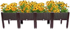 Raised Garden Bed with Legs, Outdoor Plants Planter Box Plant Pots Elevated Garden Boxes, Plastic Raised Beds for Gardening Vegetables Herb Flower Plants, Perfect for Indoor Outdoor Planting, 4 Boxes by HinLIaDa