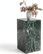 YKAJO Emerald Green Marble Pedestal Side Table, 20" H Plant Display Stand by YKAJO