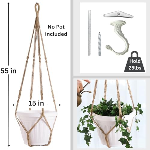 2 Pack Giant XXL Macrame Planter Hanger Large for 15 inch Pot - Image 4