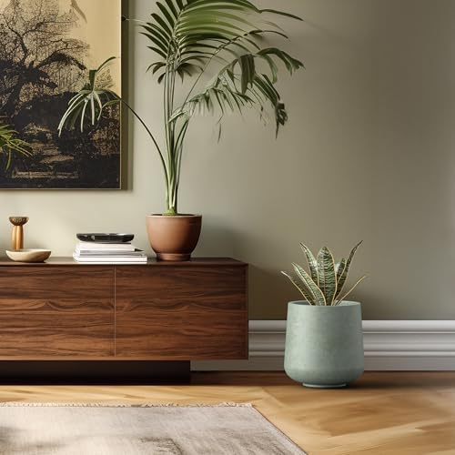 Kante Accent Round Curved Mint Green Concrete Planter 13" Dia, Outdoor - Image 5