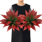 Ttranewsoo 2-Pack 18-Inch Faux Tropical Outdoor Plants, UV Resistant Artificial Agave Plants and Realistic Succulent Greenery for Planters, Porch, Patio, Garden, Entryway and Home Decor, Red by Ttranewsoo