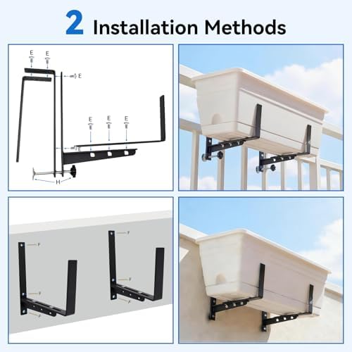 Halatool Window Box Brackets Outdoor, 4Pack Adjustable Planter Box Brackets - Image 7