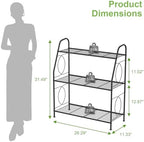 VyGrow Plant Stand, 3 Tier Plant Shelf for Indoor Outdoor, Heavy Duty Metal Outdoor Plant Stand Holder Rack for Living Room Balcony and Garden, Iron Wire, Black - Image 5