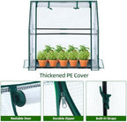 Mini Greenhouse for Indoor Outdoor: Ohuhu Tabletop Portable Green House with Waterproof Pad for Small Plants Nursery Germination, 36"x18"x33" Heavy-Duty PE Cover White - Image 3