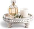 EOSAHR Beaded Wood Riser, Rustic Pedestal Stand for Kitchen Sink, Whitewash by EOSAHR