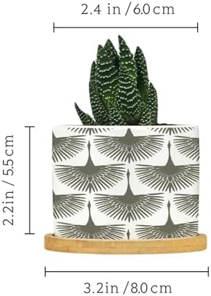 Gray Swan Cranes Ceramic Planters Grey and White Lily Geese Flock Flower Pots for Indoor Plants with Drainage Holes and Saucers Pot for Home Desktop Office Windowsill - Image 2