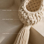 Hanging Air Plant Holder, Boho Woven Basket Wall Decor (Large) - Image 5