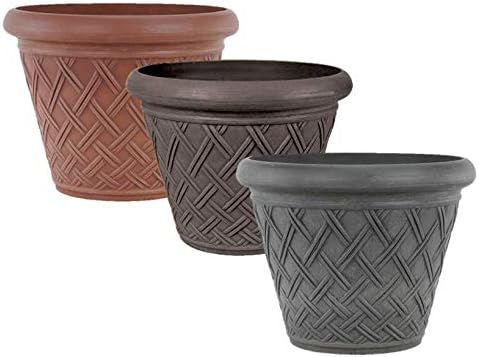 PSW Pot Collection Basket Weave Planter Pot for Indoor and Outdoor Plants and Gardens, Terra Cotta Color, 18 by 14-Inch (Pack of 4) - Image 5