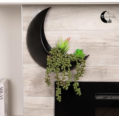 Wall Planter - Window Planter - 14Pcs Artificial Succulents - Hanging Moon Planter - Boho Hanging Planters for Indoor Plants, Air Plant, Cactus, Faux, Unique Gifts for Women, Birthdays, Plant Lovers - Image 7
