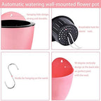 7Pack Self-Watering Plant Flower Pot Wall Hanging Plastic Planters Size 7 inch with 7 Hooks Replacement for Plants Flowers Indoor Outdoors - Image 2