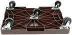 DeVaultEnterprises 16" Square Rolling Plant Caddy, Heavy Duty Plant Stand with Wheels, Indoor Outdoor Planter Base (2, Espresso) - Image 4