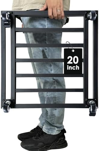 20" Square Plant Stand with Wheels Heavy Duty,Large Metal Plant Caddy Indoor Outdoor Use,Rolling Plant Dolly with Industrial Casters,Rust-Proof Black Plant Tray for Large Planters Pots,1-Pack by Hongsane