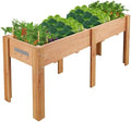 72x 23x30IN Raised Garden Bed Outdoors with High Legs & Hooks, Non-Woven Liner, Elevated Wooden Large Planter Box for Backyard, Patio, Balcony w/Divider Panel, 6 Legs, 300lb Capacity by Garvee