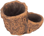 Happyyami Vintage Stump Planter Pot with Cement Finish for Cactus Display by Happyyami