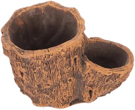 Happyyami Vintage Stump Planter Pot with Cement Finish for Cactus Display by Happyyami