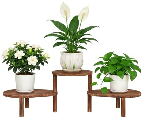 3 Tier Convex Corner Plant Stand Indoor, Adjustable Plant Shelf by Jotboom