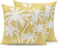 Tropical Palm Tree 18x18 Waterproof Outdoor Throw Pillows Set of 2 with Inserts, Vintage Dark Yellow Botanical Plants Patio Decorative Cushions for Outdoor Sofa Porch Garden Furniture by Hokiten