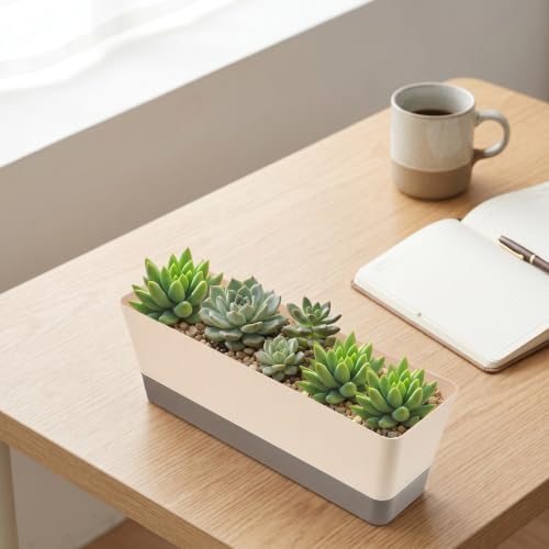 2pcs Rectangular Windowsill Planter Box with Saucer and Drainage Holes - Image 6
