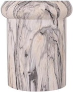 Christopher Knight Home 18.11 Inch Sculptural MGO Side Table Modern Round End Table Faux Travertine Indoor Outdoor Pedestal Accent Table, Natural Marble Look - Image 6