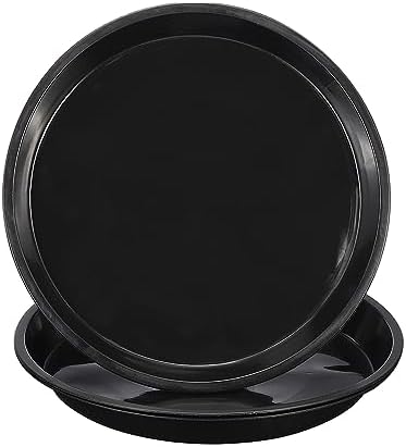 PATIKIL 3 Pack Plastic Plant Saucer, 15 Inch Plant Tray for Pots Round Plant Dish Plant Drip Trays Water Tray for Indoors Outdoors Garden, Black by PATIKIL