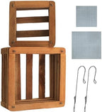 Set of 2 Wooden Orchid Baskets with Hangers, Hanging Vanda Baskets for Outside by Desquiggle