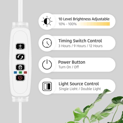 Grow Lights for Indoor Plants, Dual Head 40W Full Spectrum Floor Grow Light - Image 5