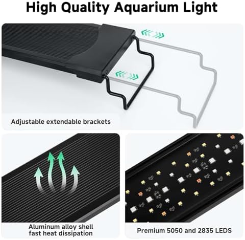 AQQA LED Aquarium Light, 24/7 & DIY Mode Full Spectrum Fish Tank Light - Image 6