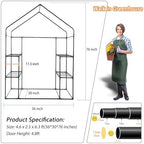 Portable Walk-in Greenhouse for Outdoors, 56x30x76 Plant House with Shelves - Image 5