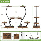 BACEKOLL Plant Stand Indoor with Grow Lights - 2 Pack Plant Shelf, Lighted Corner Plant Stands for Indoor Growing, 4 Tiered Metal Flower Holder, S-Shaped Decorative Shelves for Home, Hallway, Black - Image 6