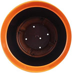 Garden Elements Indoor/Outdoor Glazed Brushed Happy Plastic Planter, Large, Bright Orange, 15" (Pack of 2) - Image 3