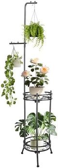 Plant Stand,Adjustable 3 Tier Potted Holder Flower Pot Stand with Hangers by CCAENI