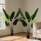 Bird of Paradise 5 FT Artificial Plant (Set of 2) Outdoor Faux Topiary Trees with Planters,5 Feet Fake Floor Plant Potted for Front Porch Home Office Living Room Decorations by Unknown