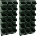 Vertical Wall Planter with 36 Pots, Hanging Garden Plant Flowerpot Holder, Stackable Wall-Mounted Planter, Balcony Planters for Flowers Vegetables Fruits (Army Green, 36 Pots) by Eapmic