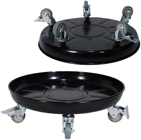 16" 2-Pack Metal Plant Caddy with Wheels, Heavy Duty Caddiq Series Rolling Plant Stand with Rubber Coated Casters & Pedal Brakes, Reinforced M10 Welding, Indoor Outdoor Pot Dolly by fairiland