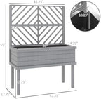 Outsunny Raised Garden Bed with Trellis for Climbing Plants, Gray - Image 7