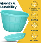 10-Inch Whiskey Barrel Planters Outdoor Pack of 20 - Durable Plastic Plant Pots for Indoor & Outdoor Use with Drainage & Saucer, Lightweight Rustic Barrel Planters for Flowers, Herbs & Small Plants - Image 6