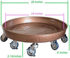 SIAMO 20" Heavy Duty Plant Caddy (570lbs Capacity)-Lockable Non-Scratch Swivel Casters Rolling Plant Stand Saucer for Large Ceramic Planters & Heavy Trees Indoor & Outdoor,Copper,1-Pack - Image 2