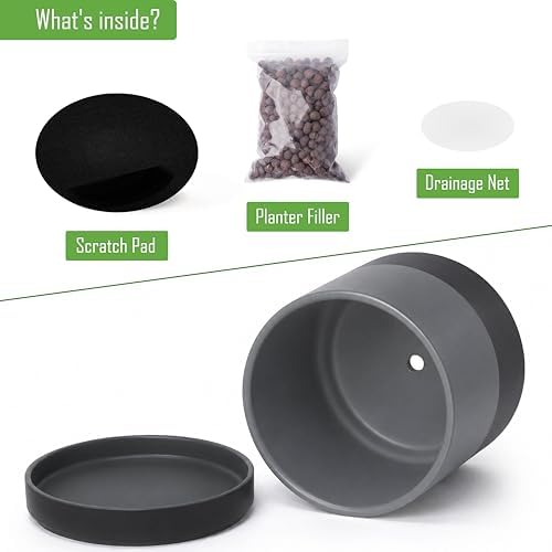 D'vine Dev 10 Inch Ceramic Planter Pot, Slate, 94-O-E-5 - Image 4