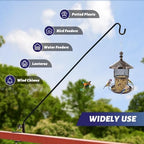 ERYTLLY 4 Packs 3 Inch Clamp 28" Long Deck Hook for Hanging Bird Feeder, Plants, Suet Baskets,Wind Chimes,Lanterns and More - Image 2
