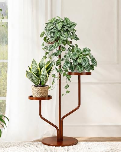 Tier Tall Flower Holder for Living Room,Bedroom Decor,Balcony (Brown) by Bamworld