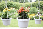 Hanging Flower Pots, 9 inch, White Granite, Case of 5 - Image 4